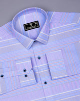 Crest Blue Weft Stripe Oxford Cotton Formal Shirt