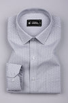 White With grey SeaShell Printed Cotton Shirt