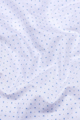 Milary White With Blue Hourglass Printed Cotton Shirt