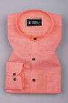 Arctic Peach Orange Solid Oxford Cotton Shirt