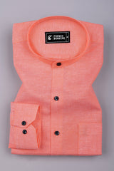 Arctic Peach Orange Solid Oxford Cotton Shirt