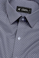 Smoky Grey With White Printed Cotton Shirt
