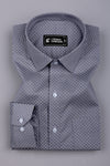 Smoky Grey With White Printed Cotton Shirt