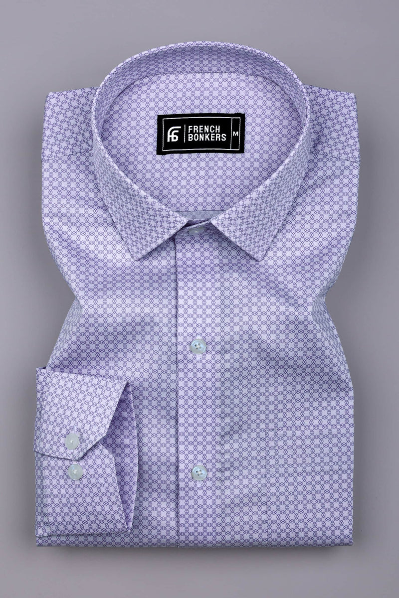 Periwinkle Purple Printed Cotton Shirt for Men – Hamercop