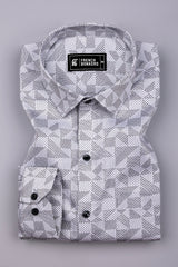Magic Black With White Printed Cotton Shirt