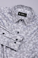 Magic Black With White Printed Cotton Shirt
