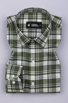 Reseda Green Linen Cotton Check Shirt