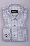 Costa Grey With White Check Cotton Shirt