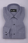 Frozix Black With White Check Oxford Cotton Shirt