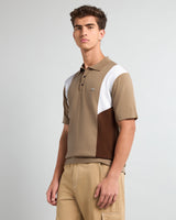 Ashton Cream With White Knitted Cotton Polo T-Shirt