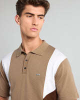 Ashton Cream With White Knitted Cotton Polo T-Shirt