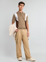 Ashton Cream With White Knitted Cotton Polo T-Shirt