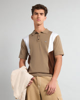 Ashton Cream With White Knitted Cotton Polo T-Shirt