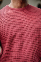 Candy Pink Knitted Cotton T-Shirt