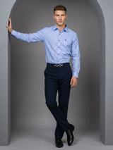 Nexon SkyBlue Twill Check Premium Giza Shirt