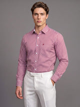 Destiny Red With White Stripe Premium Giza Designer Shirt