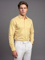 Destiny Yellow With White Stripe Premium Giza Designer Shirt