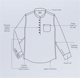 Saddle Brown With Cream Jacquard Printed Shirt Style Kurta