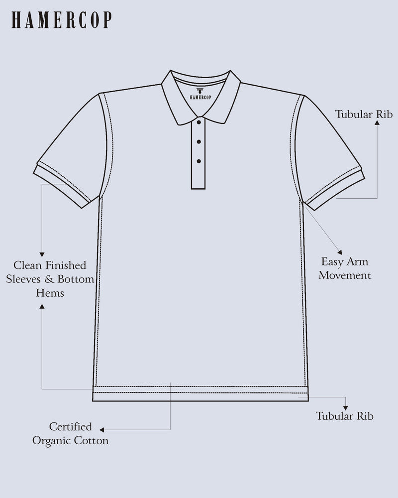 Turtle Black Knitted Cotton Polo T-Shirt