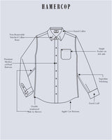 Planet Gray Melange Cotton Formal Shirt