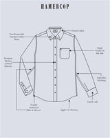 Yovel Gray With Box Pattern Premium Cotton Shirt