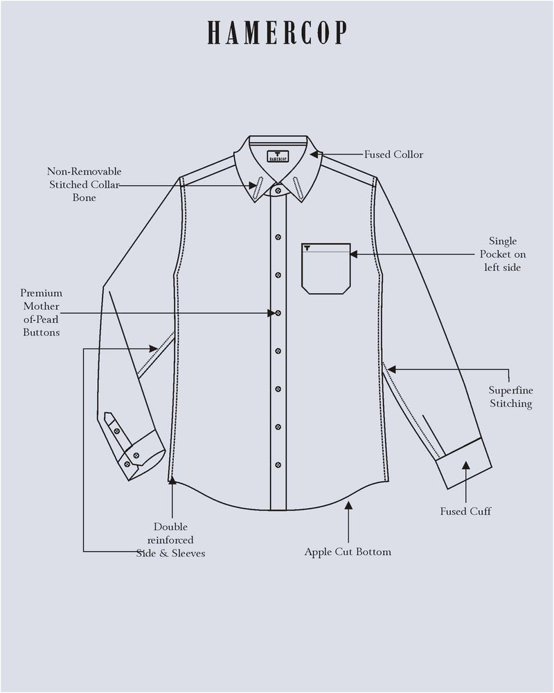 Custard Cream With Green Dobby Check Premium Giza Shirt