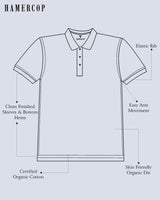 SkyBlue Supersoft Smart Zipper Polo T-Shirt
