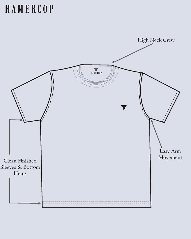 White With Grey Geomatric Pattern Pique Pima Designer T-Shirt