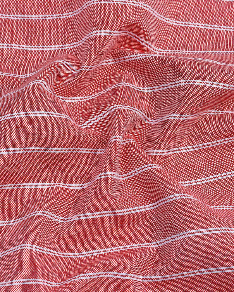 Cruzer Pink With White Stripe Oxford Cotton Designer Shirt