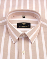Viktoria Cream And White Stripe Oxford Cotton Shirt