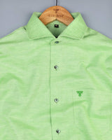 Spring Green Dobby Heavy Solid Cotton Shirt