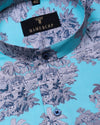 Toile de Jouy Aqua blue- Forest Printed Egyptian Giza Premium Shirt