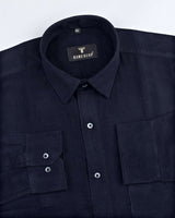Navyblue Corduroy Textured Heavy Cotton Solid Shirt
