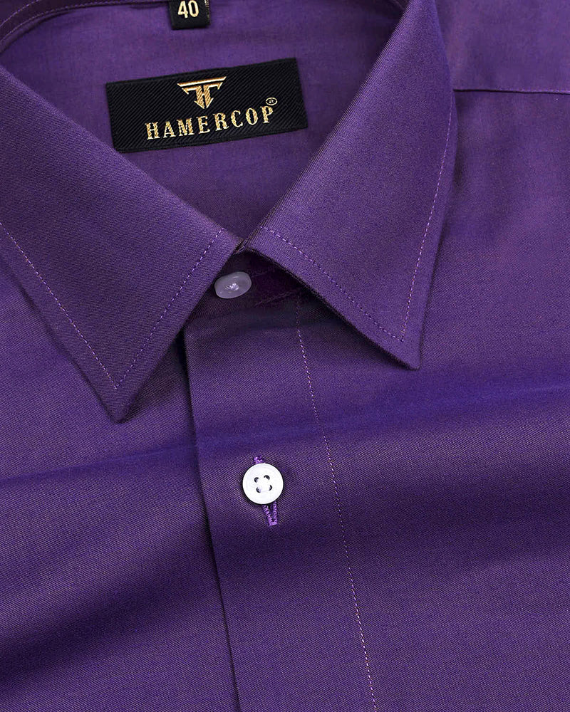 Purple Shadow Luxurious Satin Cotton Party Shirt