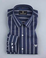 Kernel Blue With White Stripe Premium Cotton Shirt