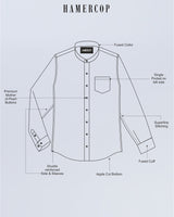 Yellow With Blue Dotted Jacquard Dobby Cotton Shirt