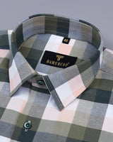 Treviso Green Multicolored Oxford Cotton Check Shirt