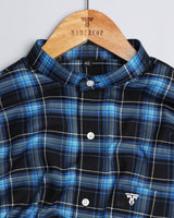 Navyblue With White Plaid Flannel Cotton Check Shirt