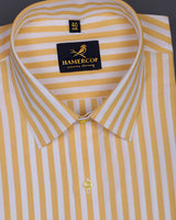 Tenex-Yellow Soft Stripe Yarndye Premium Gizza Cotton Shirt