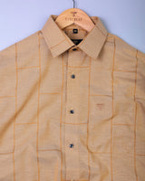 Olvera Biscuit Brown Self Dobby Premium Cotton Shirt
