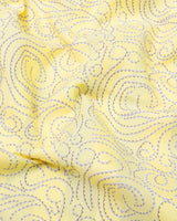 Yellow Swirl Textured Dot Chawl Printed Egyptian Gizza Print  Shirt