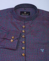 Binodony Two Colored Patterned Jacquard Shirt Style Kurta