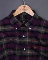 Rose Pink With Black Plaid Flannel Cotton Check Shirt