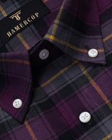 Rose Pink With Black Plaid Flannel Cotton Check Shirt