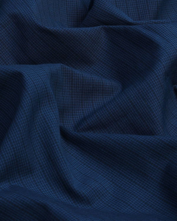 Bluestin-Navyblue With Black Micro Self Checked Cotton Shirt