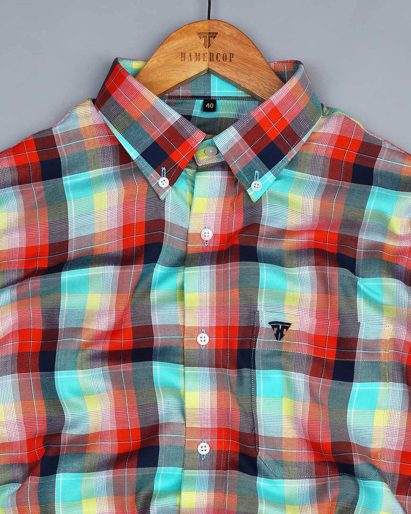 Majestic Multicoloured Ckeck Dobby Cotton Shirt