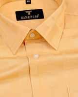 Viper Butterscotch Self Checked Dobby Jacquard Cotton Shirt