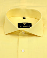 Oyster Yellow Classic Amsler Linen Solid Shirt