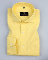 Oyster Yellow Classic Amsler Linen Solid Shirt
