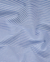 Amalfi Blue With White Bengal Stripe Oxford Cotton Shirt